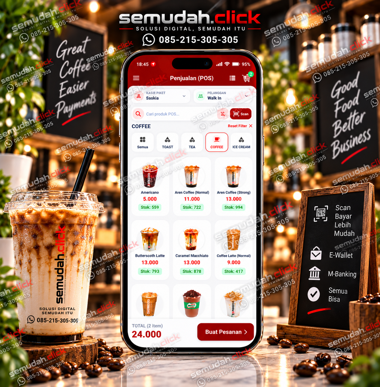 Tampilan Antarmuka POS Kasir Touchscreen